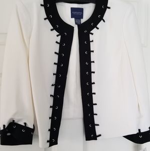 Doncaster white jacket with black trim